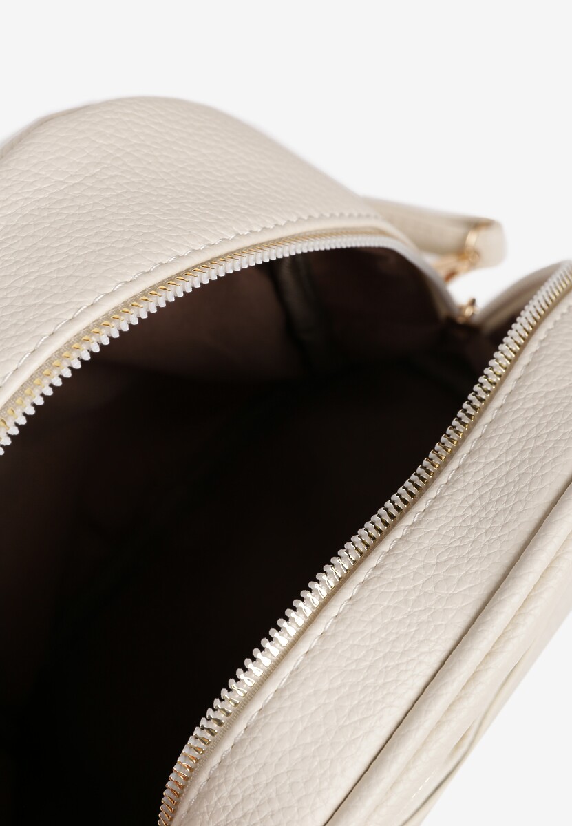 Jasnobeżowy Casualowy Plecak z Metaliczną Aplikacją i Regulowanymi Szelkami Haliriss