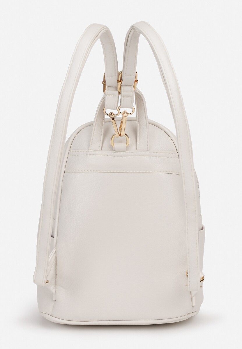 Biały Casualowy Plecak z Tłoczonym Wzorem i Regulowanymi Odpinanymi Paskami Nelarose