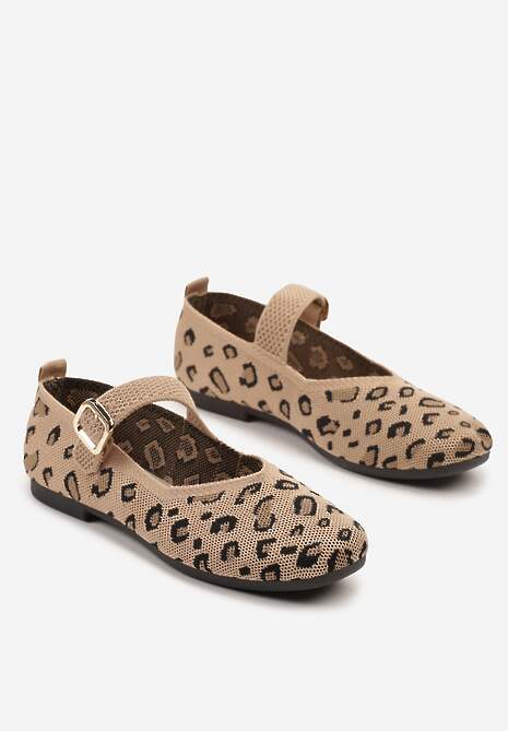 Brązowe Balerinki Ozdobione Paskiem Avanellia