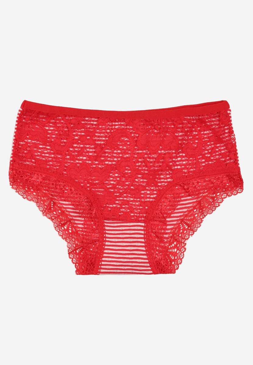 Beżowe Koronkowe Majtki Figi z Bawełny Kathrin