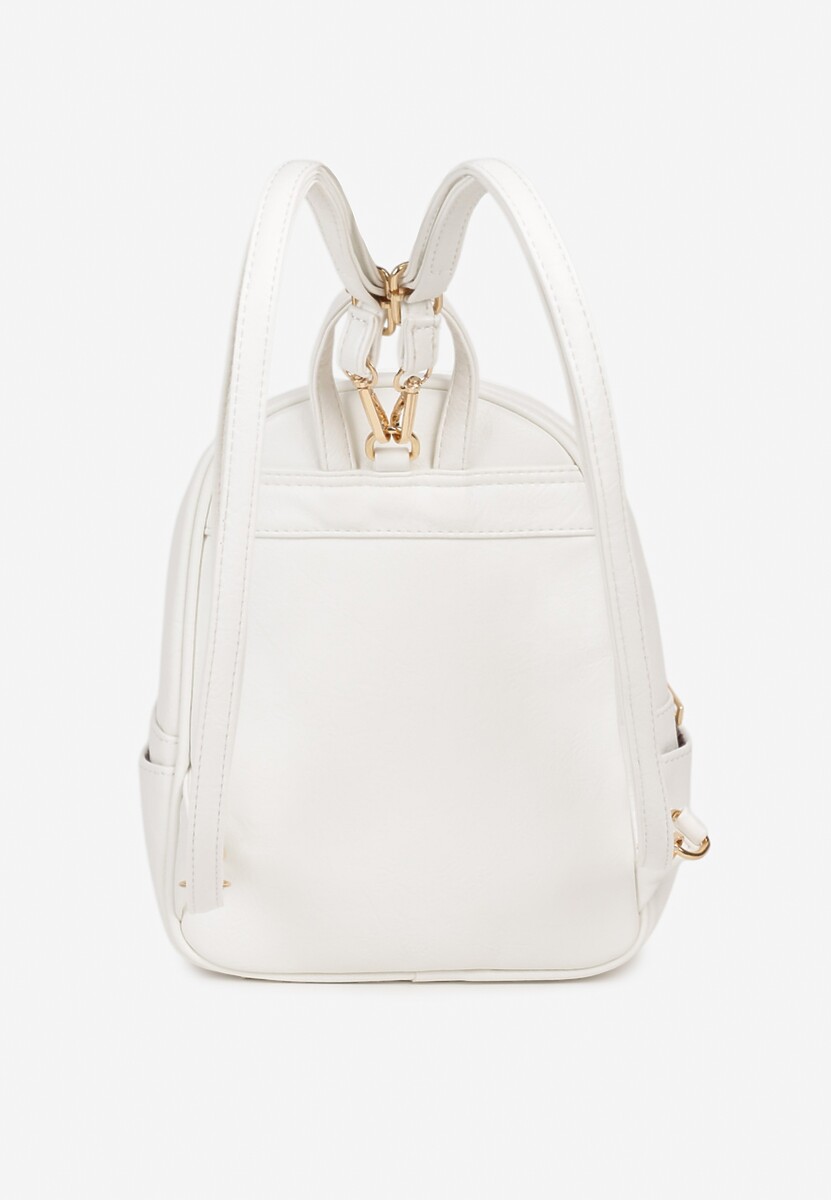 Biały Plecak z Ozdobnymi Suwakami Baniellea