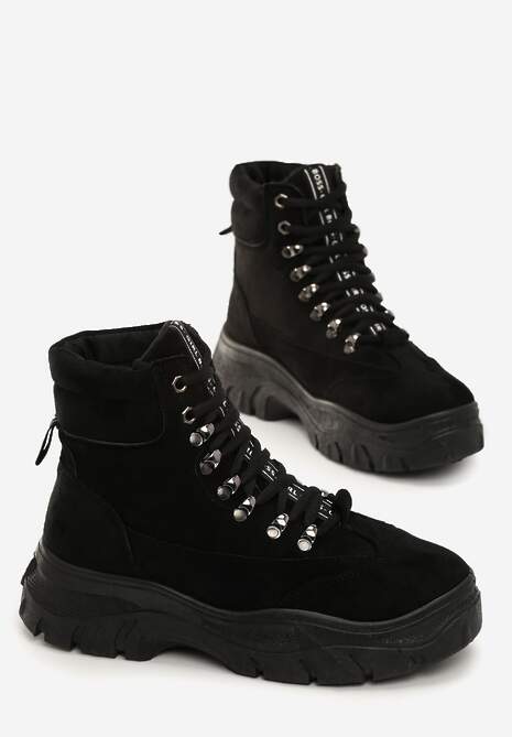 Czarne Botki Traperki Chester