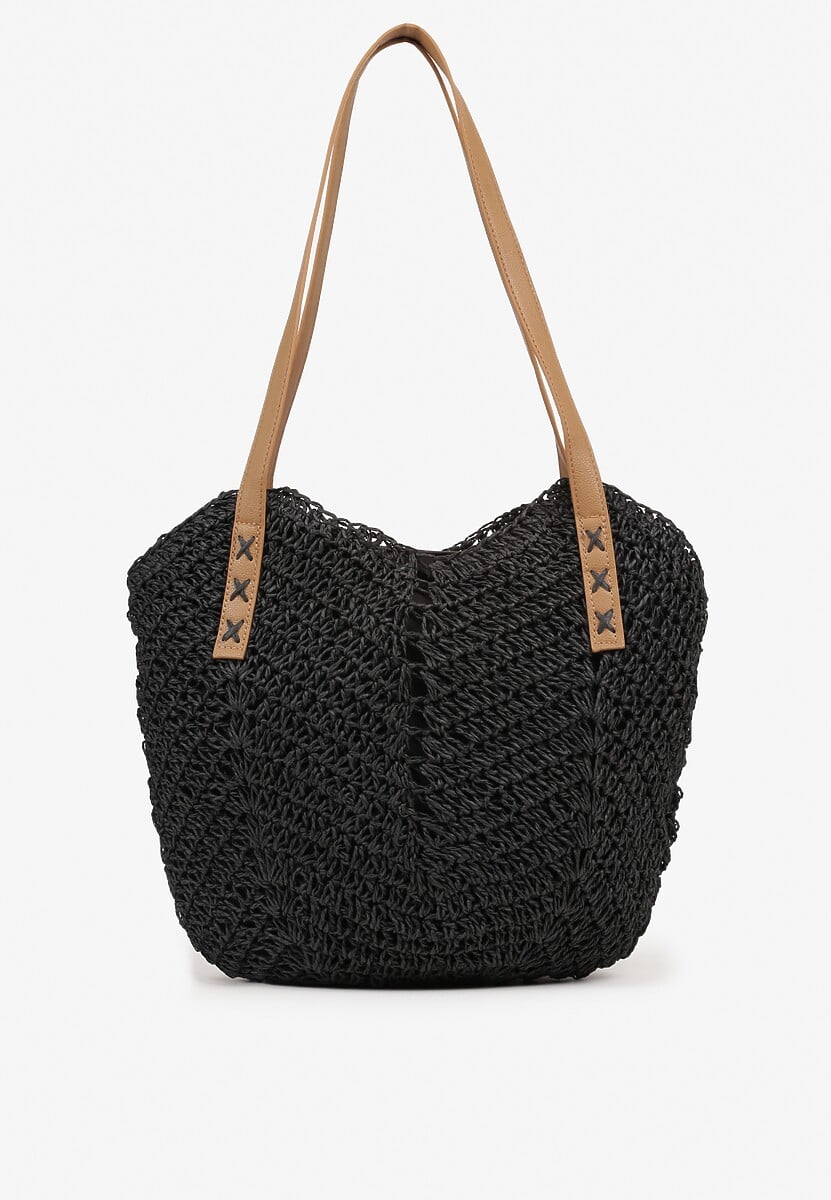 Beżowa Pleciona Torebka na Ramię Liralice