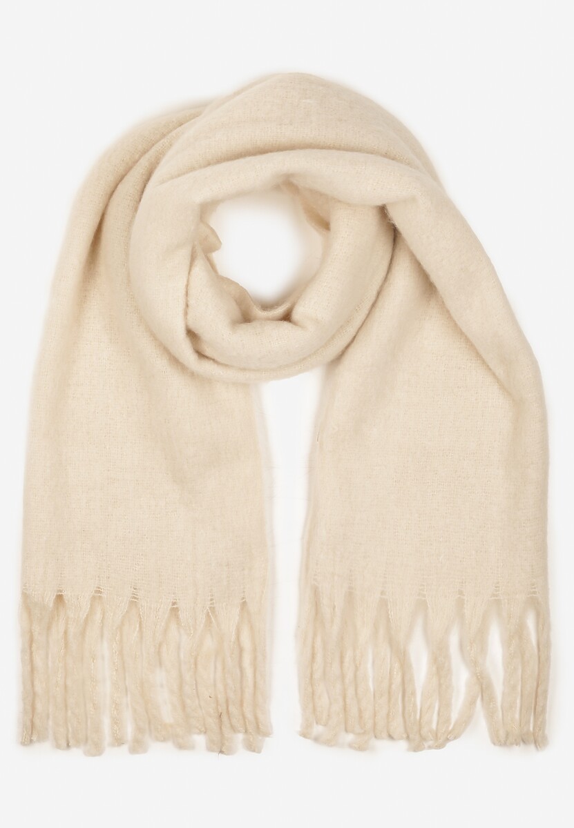 Bordowy Szalik Ozdobiony Frędzlami Esalirea