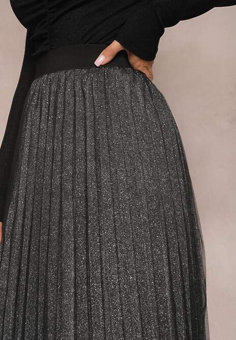 Czarno-Srebrna Spódnica Voloelle