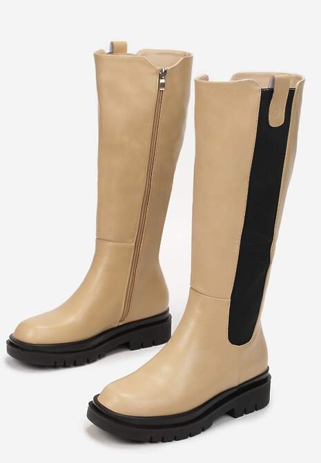 Beżowe Kozaki Soloene