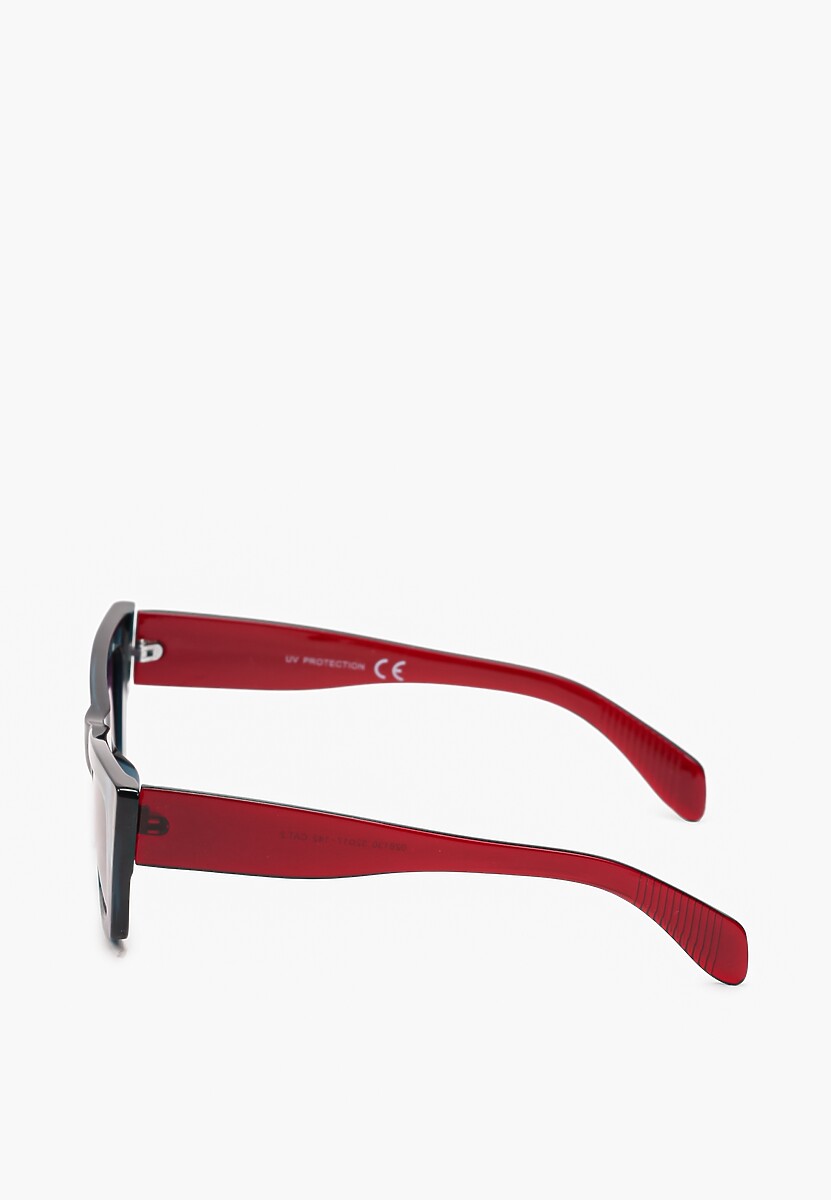 Niebiesko-Czerwone Eleganckie Okulary Przeciwsłoneczne Cat Eye Firsa