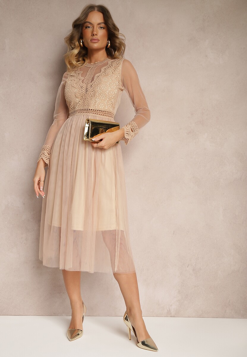 Beżowa Sukienka Agathusa