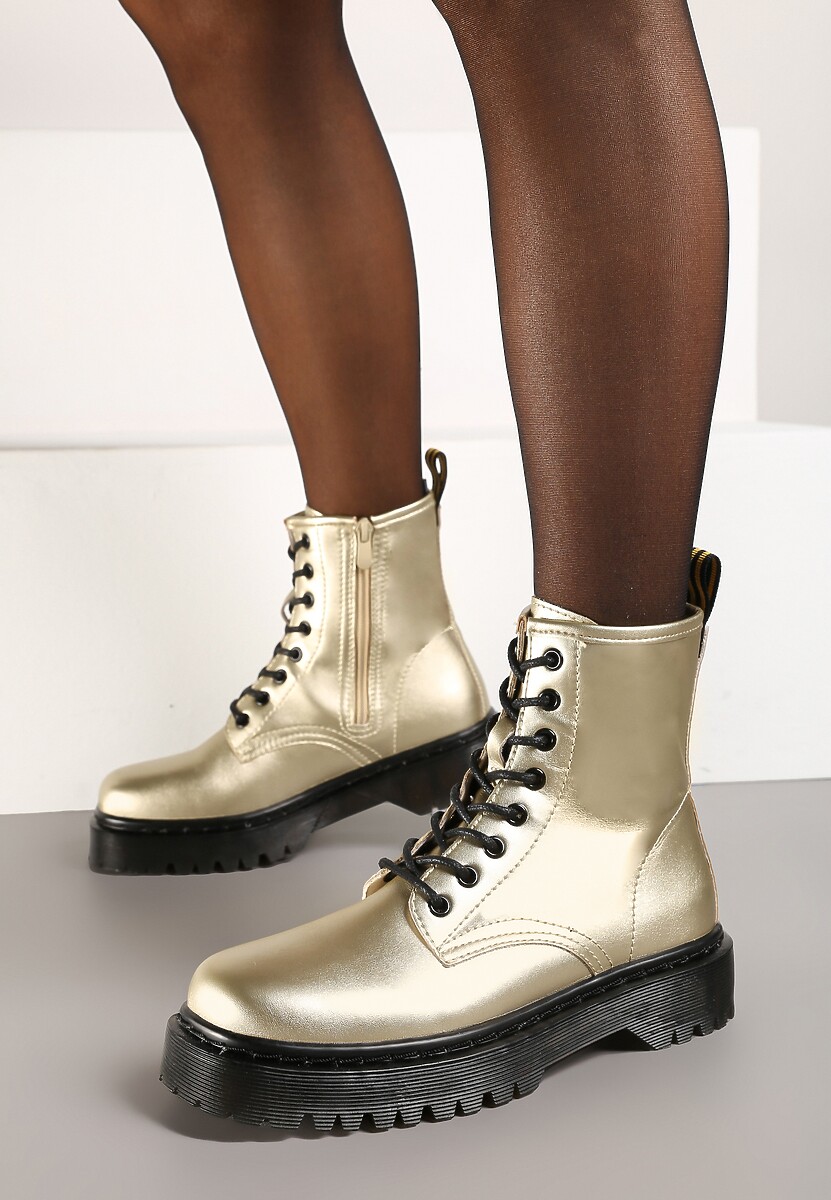 Złote Botki w Stylu Workerów Resicea