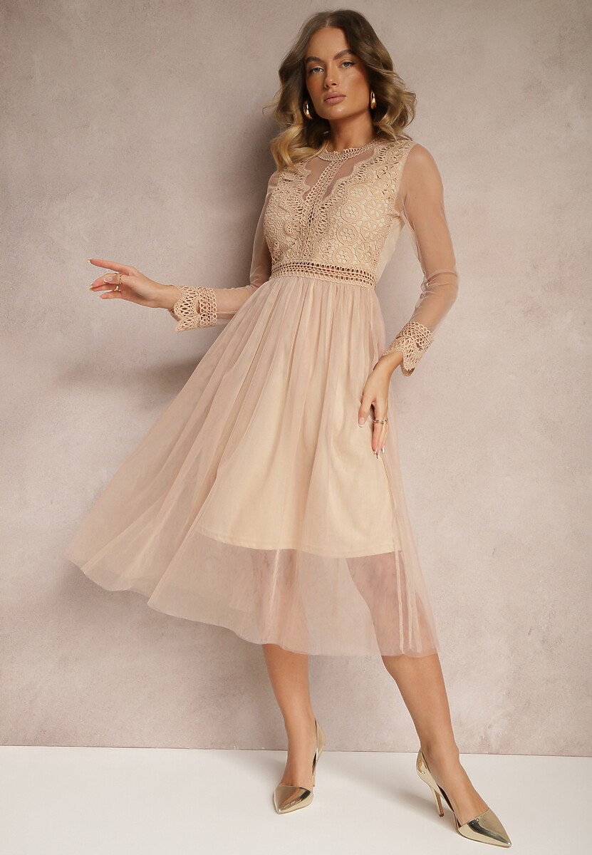 Beżowa Sukienka Agathusa