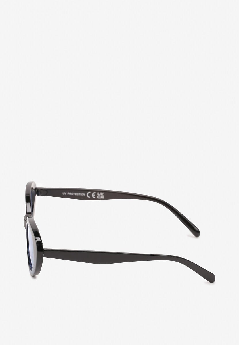 Czarno-Niebieskie Okulary Przeciwsłoneczne o Wąskim Zaokrąglonym Kształcie Xandalea