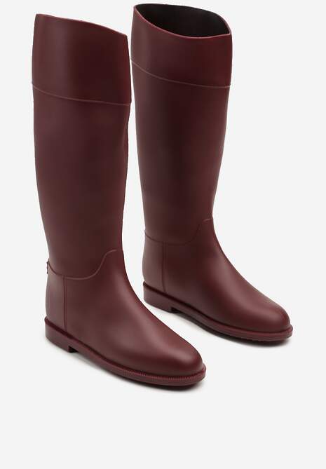 Bordowe Stylowe Kalosze w Stylu Oficerek Nelreia