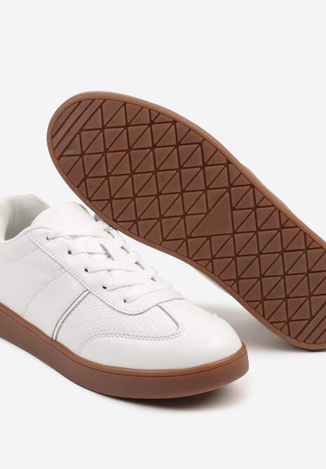 Białe Sneakersy ze Skóry Naturalnej z Przeszyciami Tilliossa