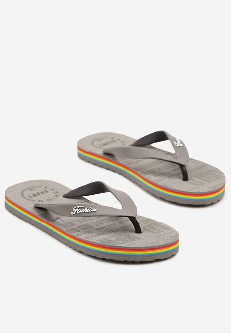 Szare Japonki z Ozdobnymi Napisami Tallivori