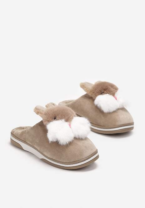 Ciemnobeżowe Kapcie Chloraleia
