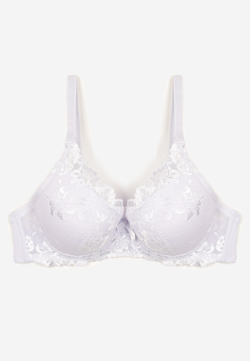 Biały Biustonosz Ozdobiony Koronką Vonavia