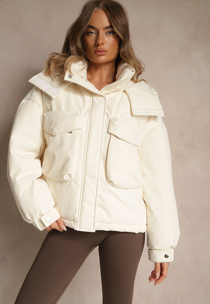 Czarna Kurtka Bomberka o Kroju Oversize z Kapturem i Dużymi Kieszeniami Nalesia