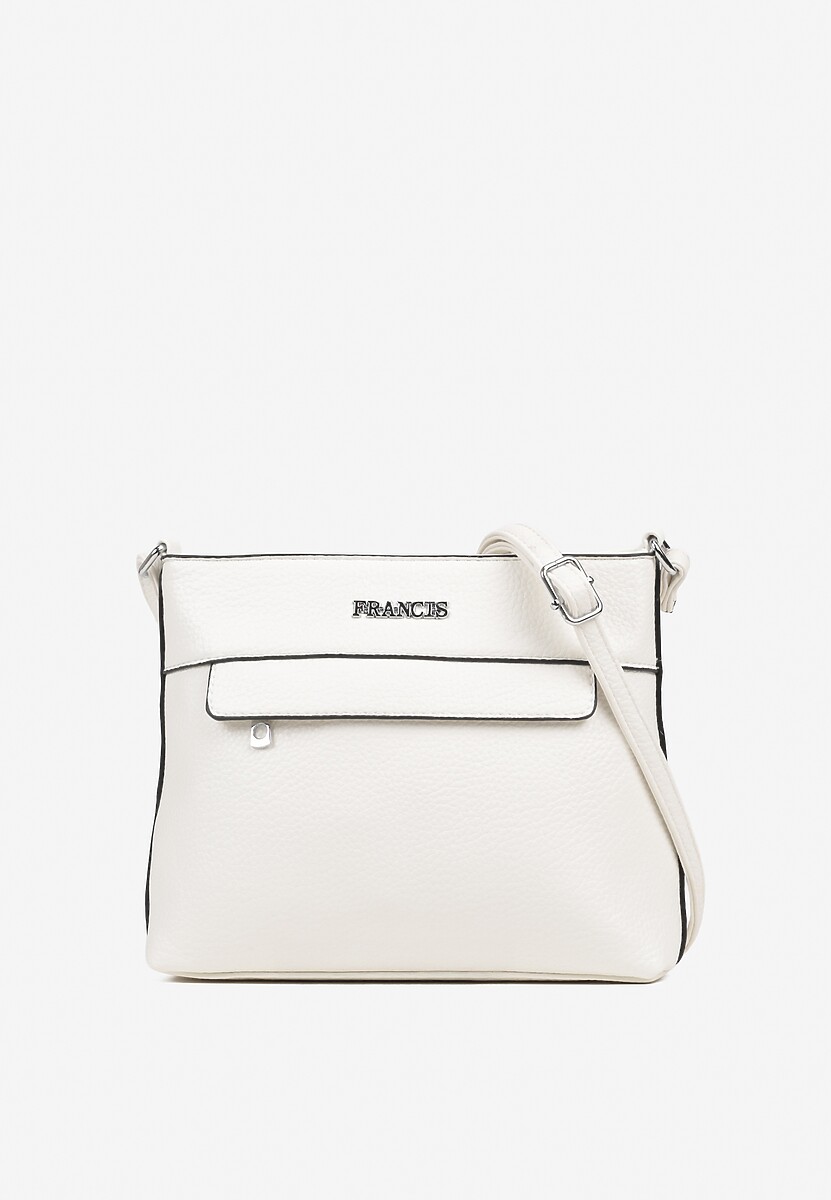 Biała Torebka Listonoszka Ozdobiona Kieszonką Silitra