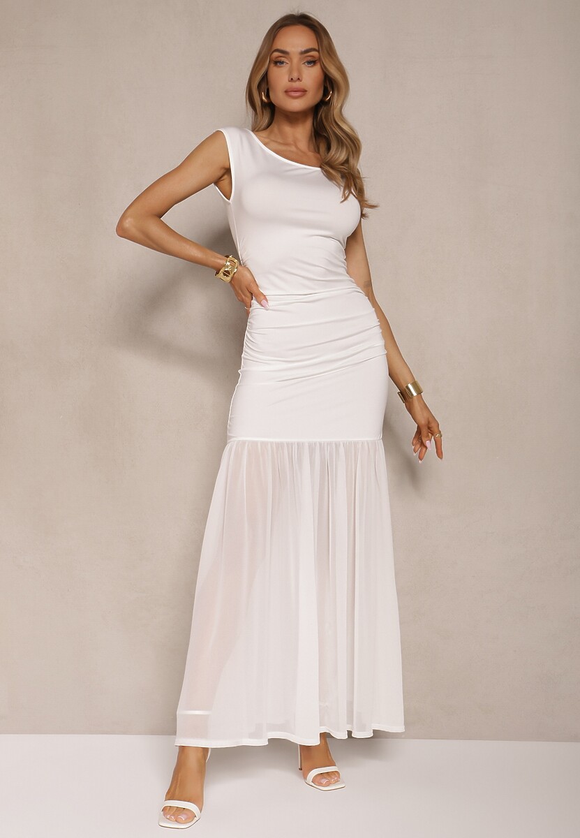 Czarna Sukienka Koktajlowa z Wiskozą i Marszczeniem Galoriella