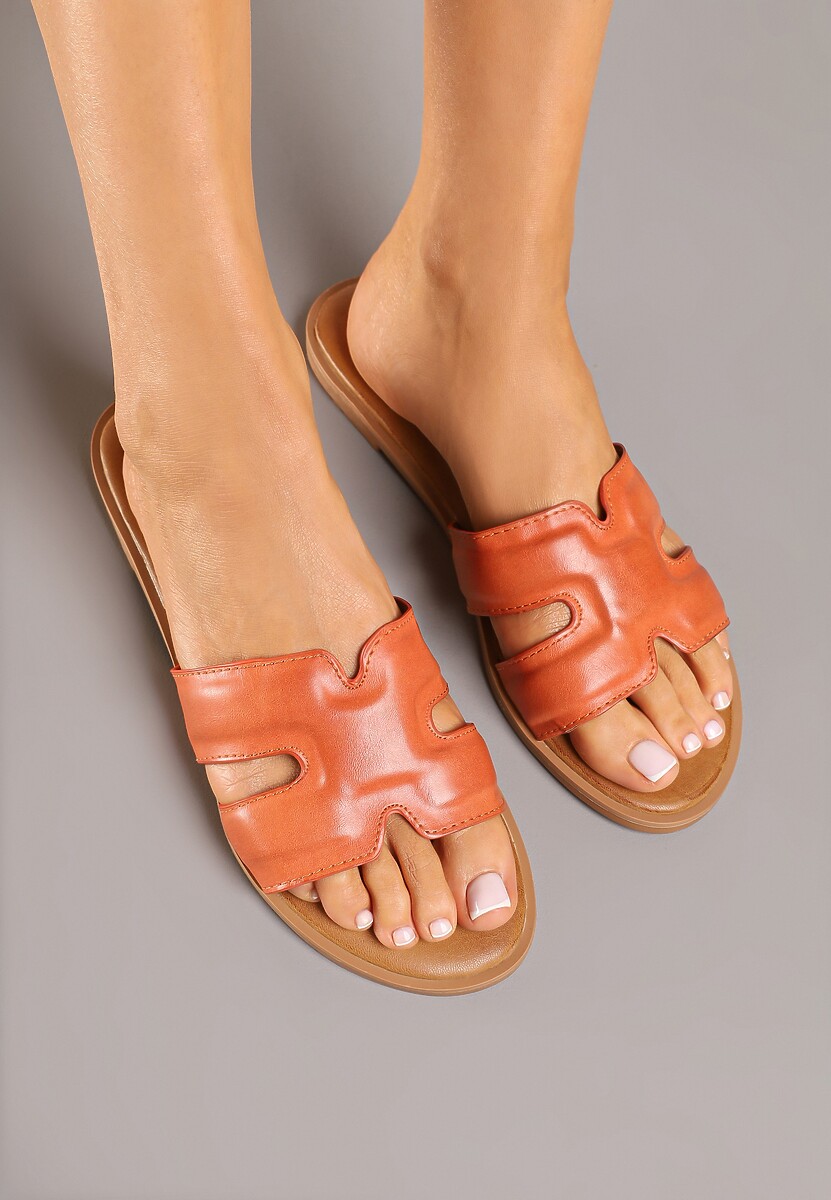 Różowe Klapki Basic z Wycięciami Varauri