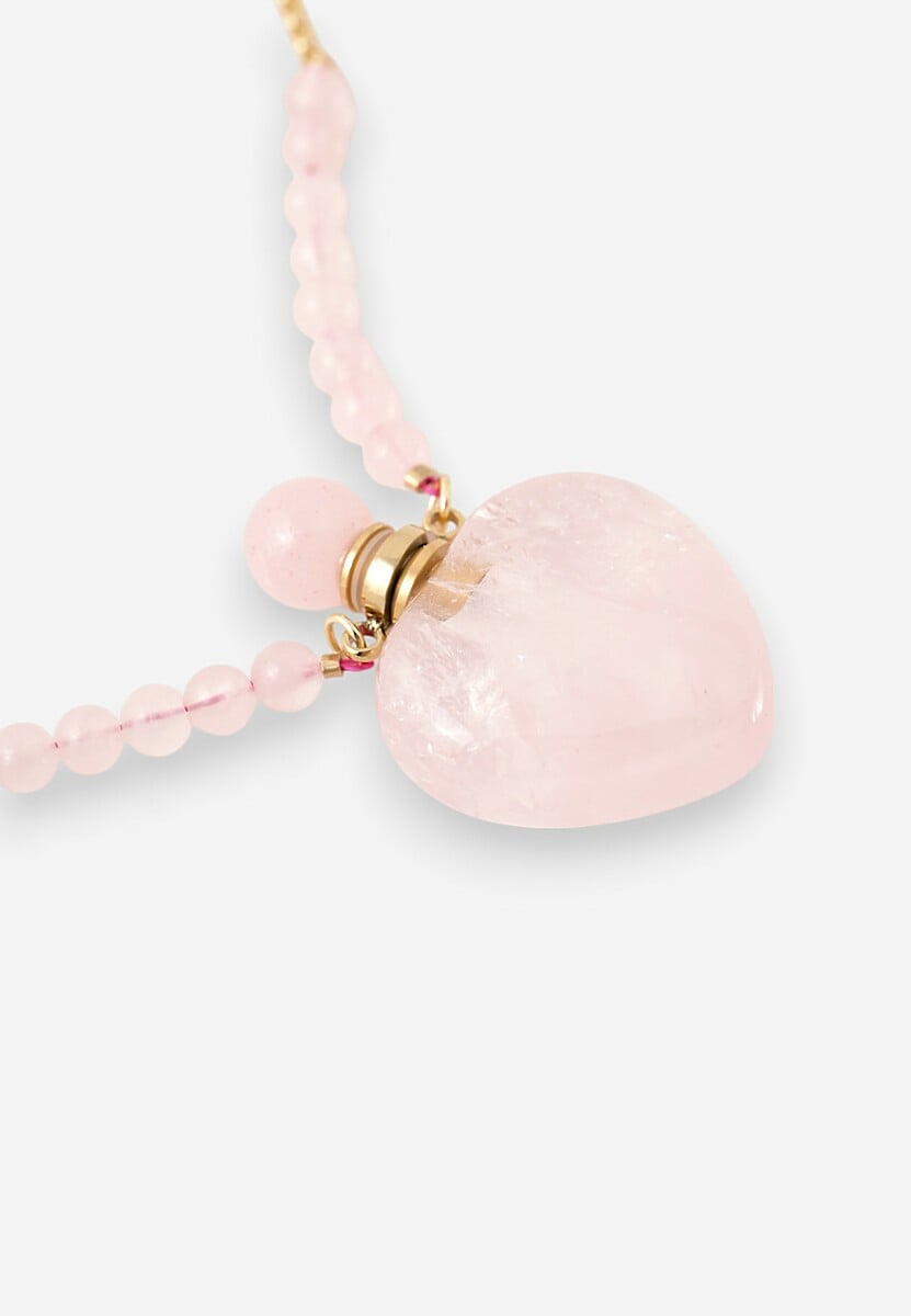 Złoto-Różowy Naszyjnik na Cienkim Łańcuszku z Kryształkiem Yeve