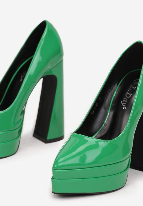 Zielone Czółenka na Wysokim Słupku i Platformie Valme