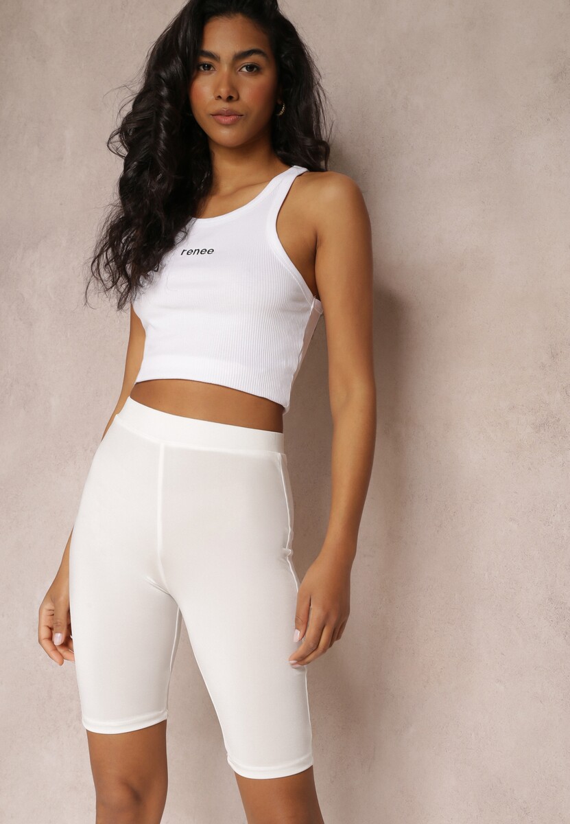 Czarne Dopasowane Szorty Biker z Gumką w Talii Netisa