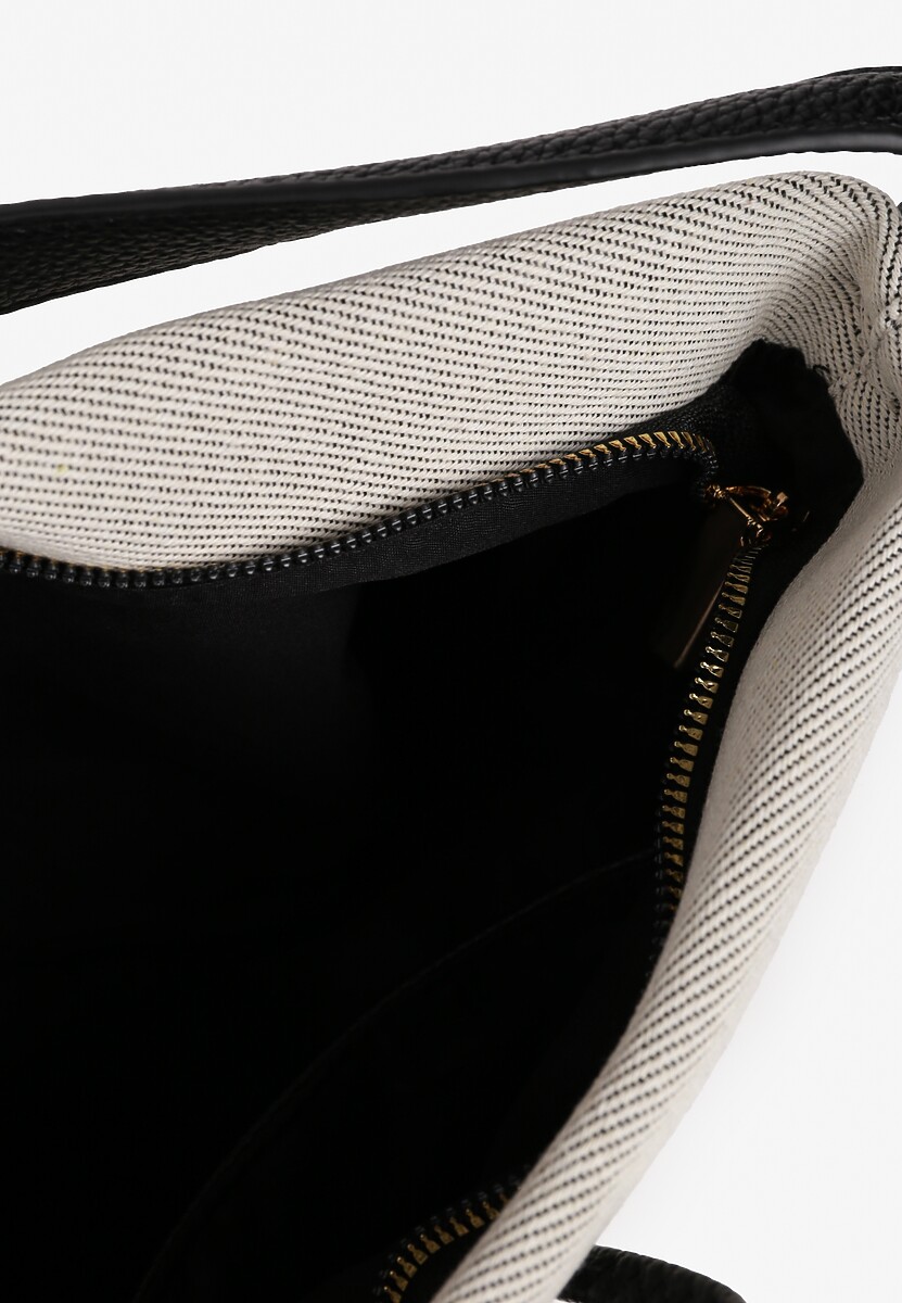 Czarna Torebka Worek z Bawełną Ozdobiona Rączką Amilone