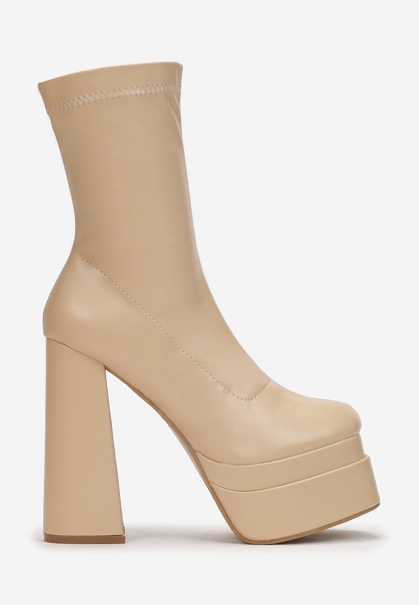 Beżowe Botki Vinion