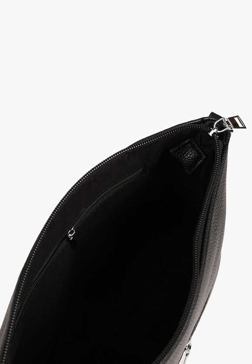 Czarna Torebka z Suwakami na Regulowanym Pasku Malovia