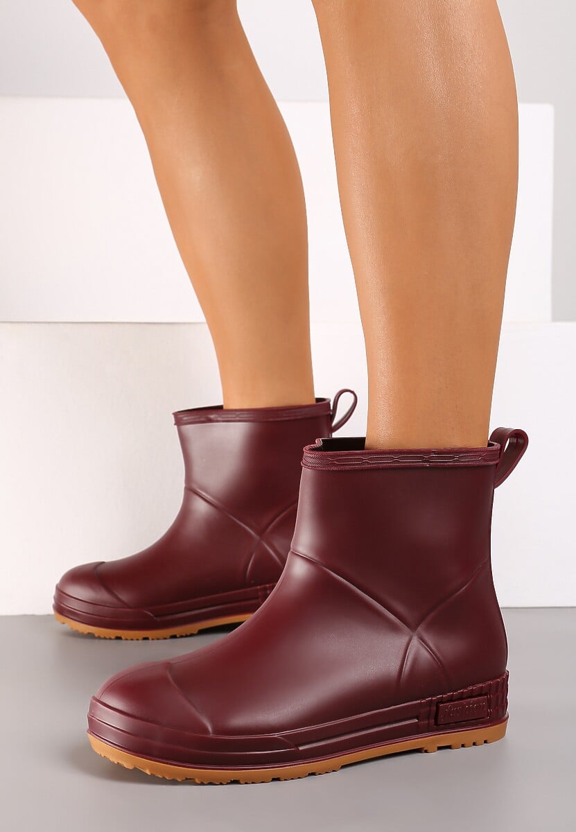 Ciemnobeżowe Gumowe Kalosze za Kostkę Lunidia