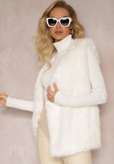 Biała Kamizelka z Ozdobnego Futerka Serrana