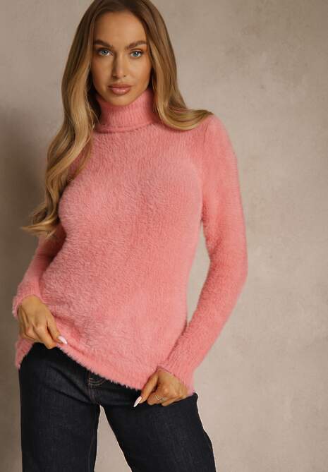 Różowy Golf Wełniany Kedrindas