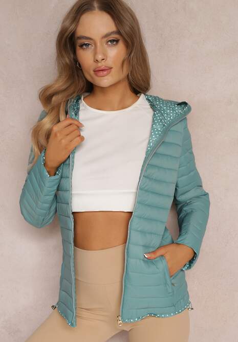 Miętowa Kurtka Pikowana Cerserea