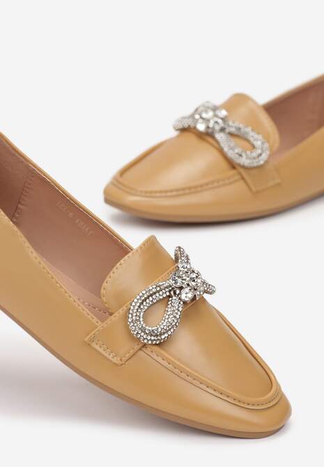 Ciemnobeżowe Mokasyny Caeeira