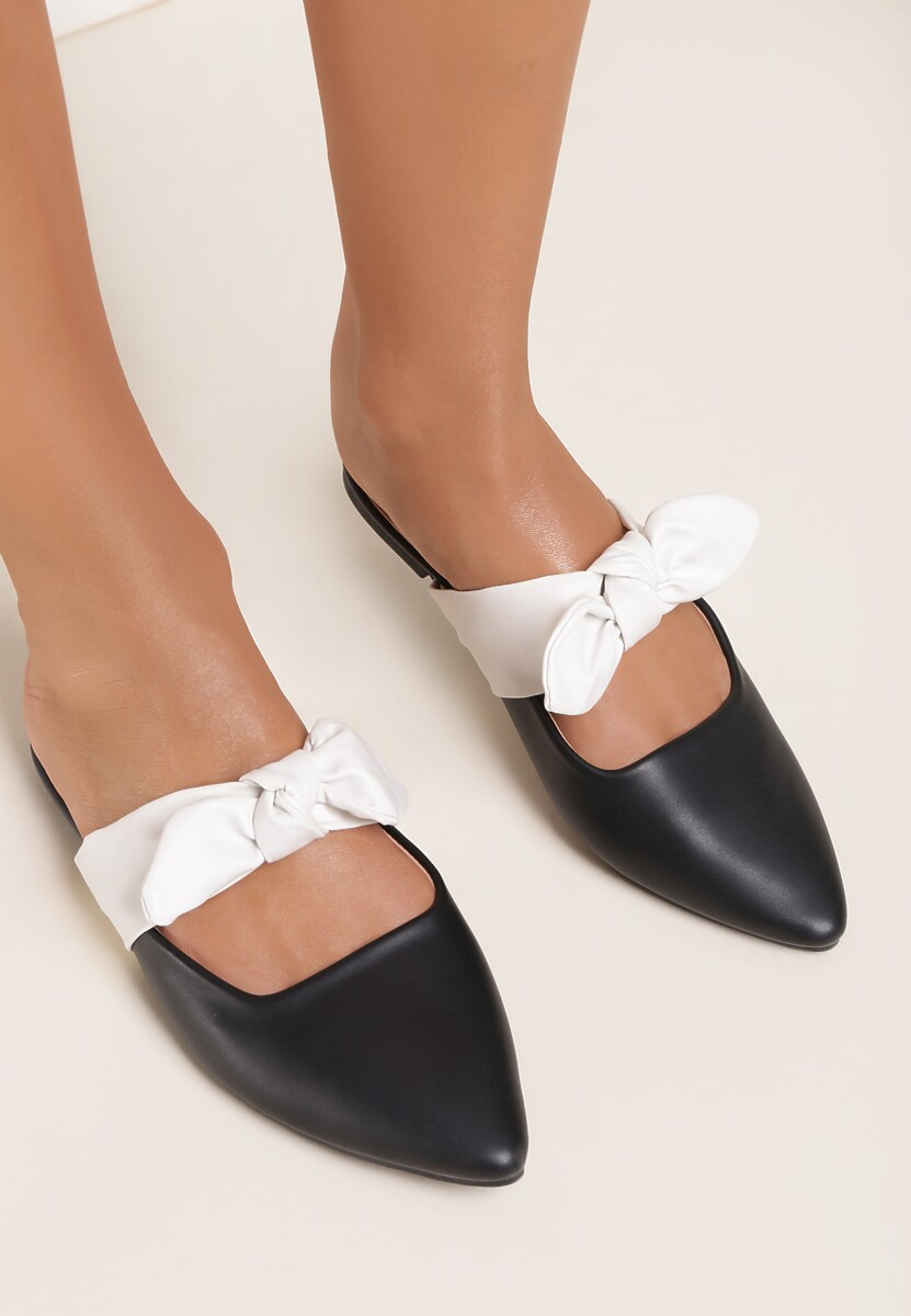 Czarne Klapki Flower Hoop