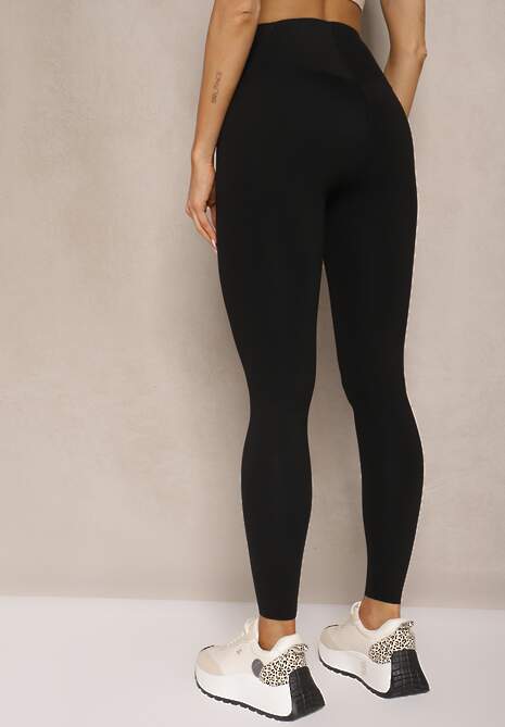 Czarne Basicowe Legginsy High Waist Tofelia