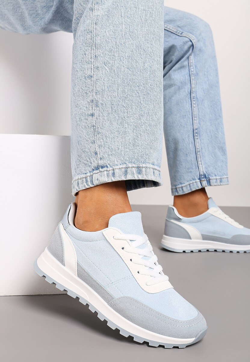 Niebieskie Sznurowane Sneakersy przed Kostkę Kiea