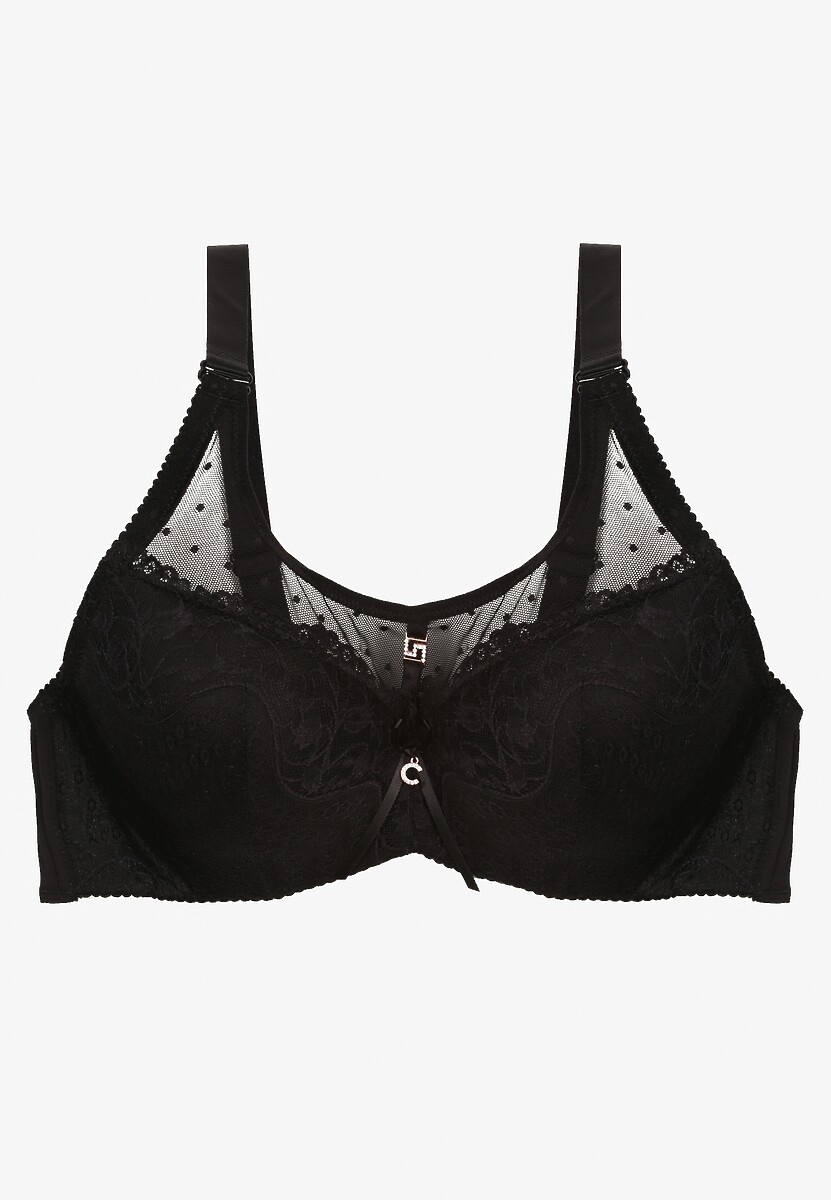 Czarny Biustonosz z Usztywnionymi Miseczkami i Regulowanymi Ramiączkami Catarinas