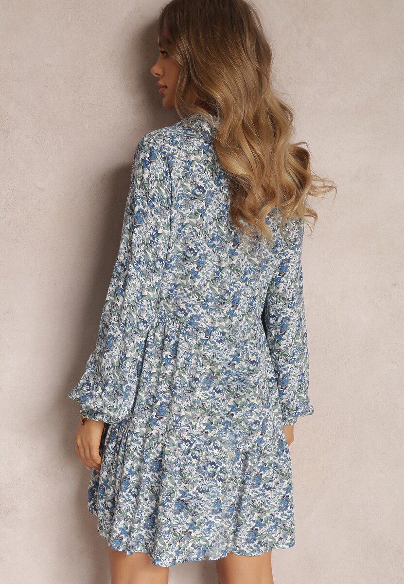 Biało-Niebieska Sukienka Thellehe