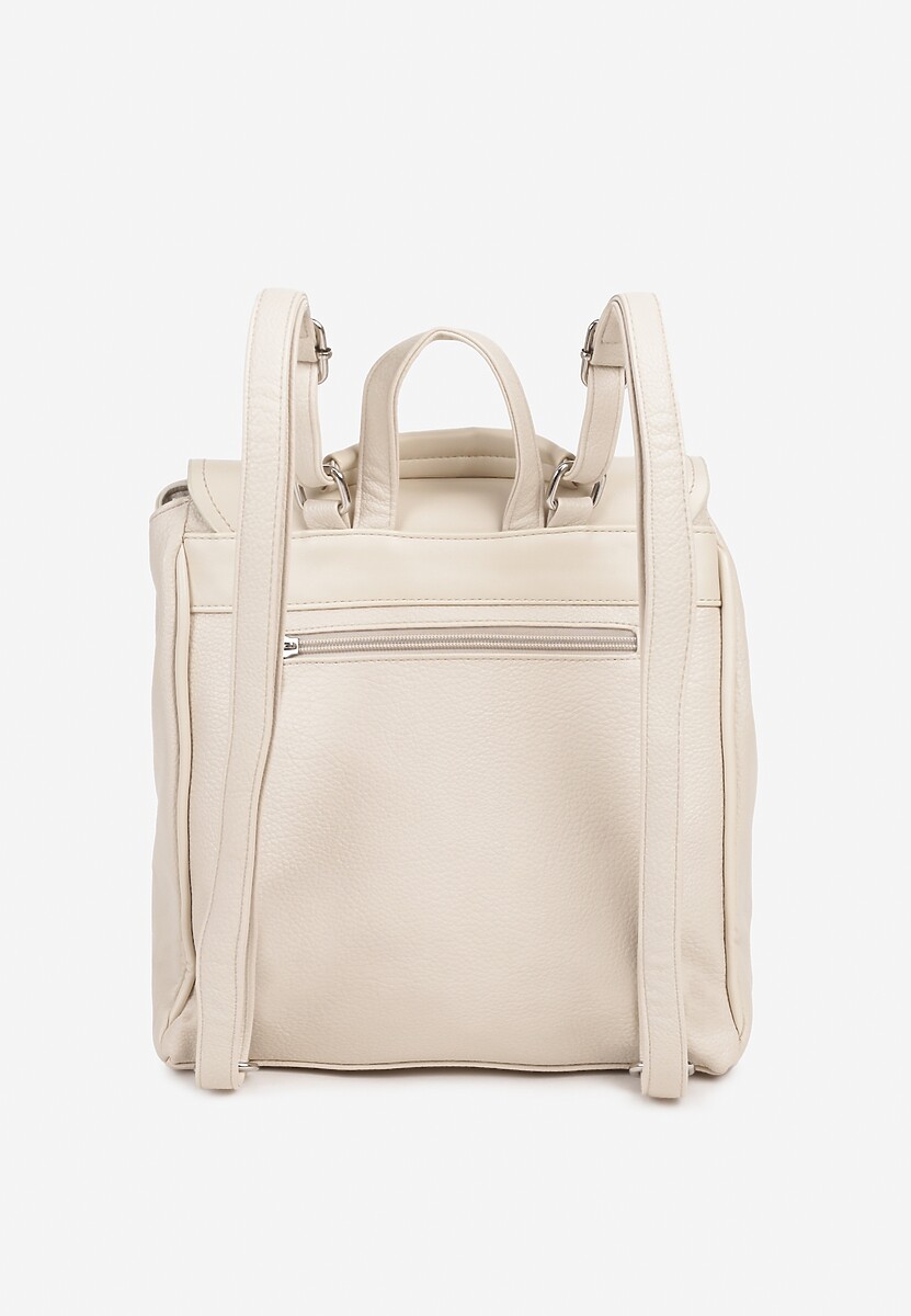 Jasnobeżowy Plecak Basic z Ozdobnym Frędzlem Vikelin