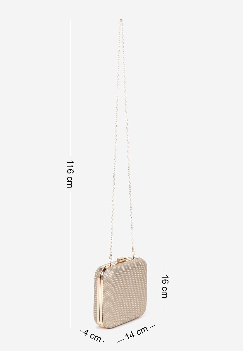 Złota Cyrkoniowa Torebka Kopertówka z Dodatkowym Łańcuszkiem Realessa