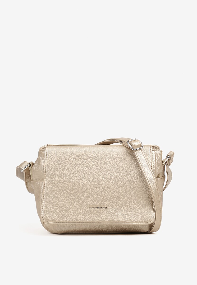 Złota Torebka Ozdobiona Metaliczną Aplikacją Sonarianis