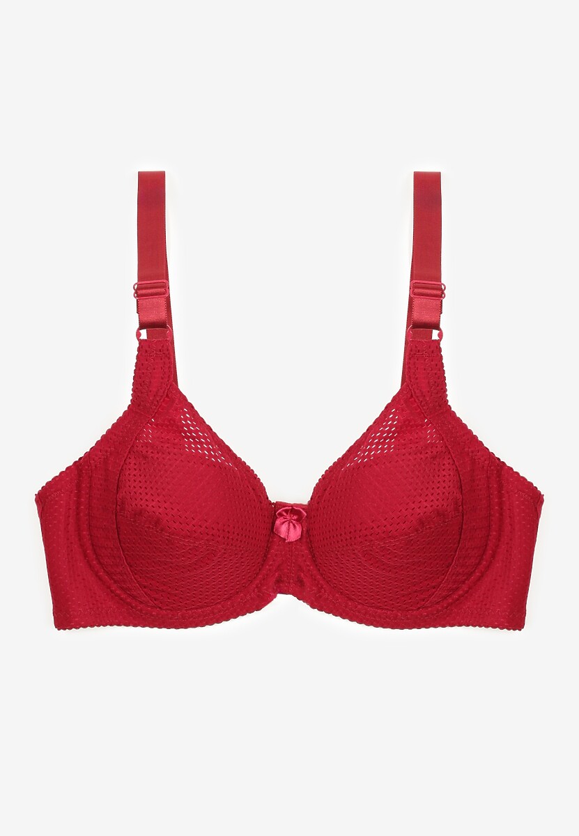 Bordowy Biustonosz Full Cup z Regulowanymi Ramiączkami Vikole