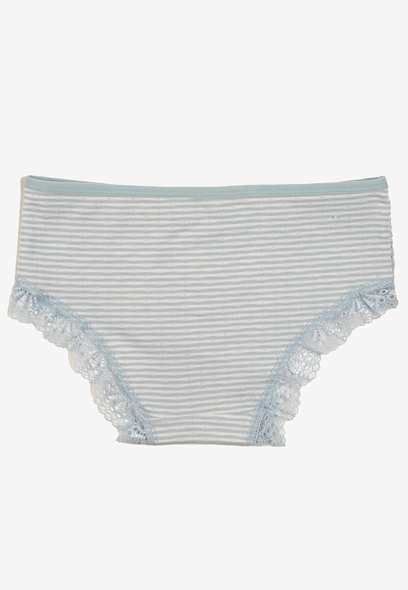 Jasnoniebieskie Koronkowe Majtki Figi z Bawełny Kathrin
