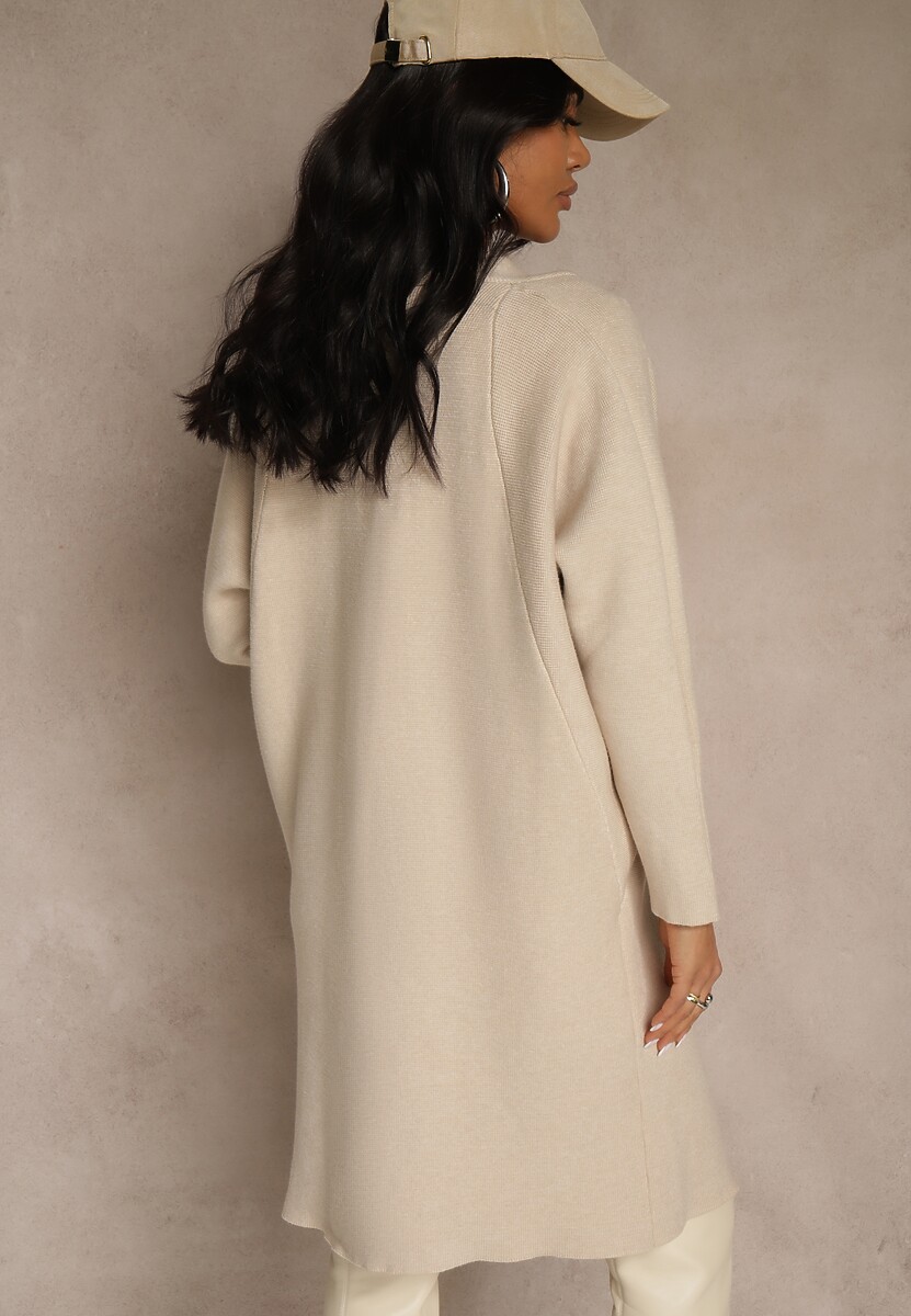 Beżowy Niezapinany Casualowy Kardigan Felltusa