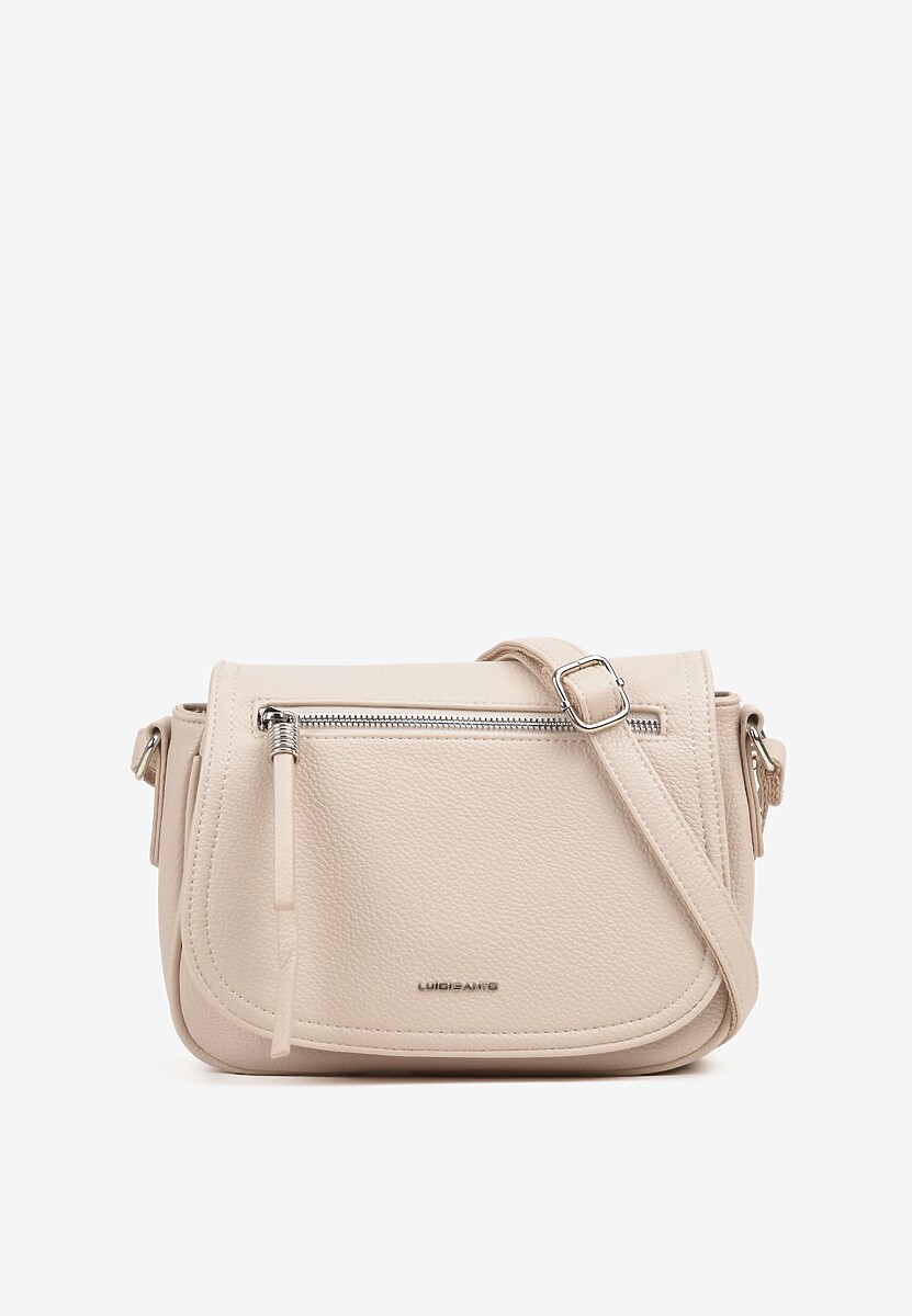 Złota Torebka Listonoszka Mała z Zapięciem na Klapę i Srebrnym Wykończeniem Tunistia