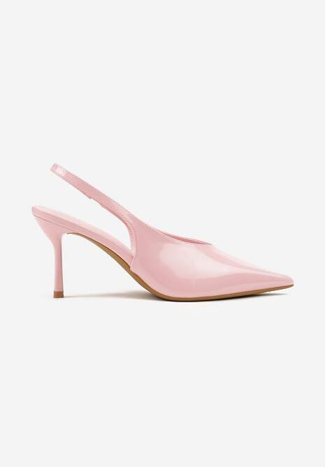 Różowe Czółenka Sandały Slingback Vices na Obcasie Typu Szpilka Tilionea