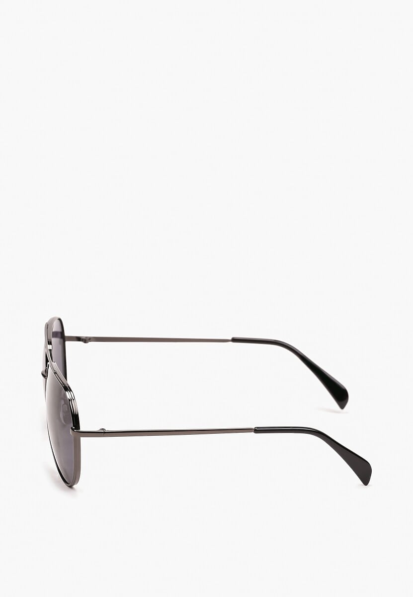 Czarno-Zielone Okulary Przeciwsłoneczne z Cienkimi Oprawkami i Filtrem UV Tinalase