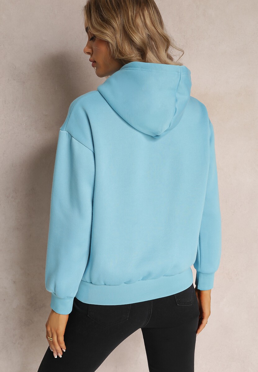 Jasnoniebieska Ocieplona Bluza Kangurka z Nadrukiem Pralle